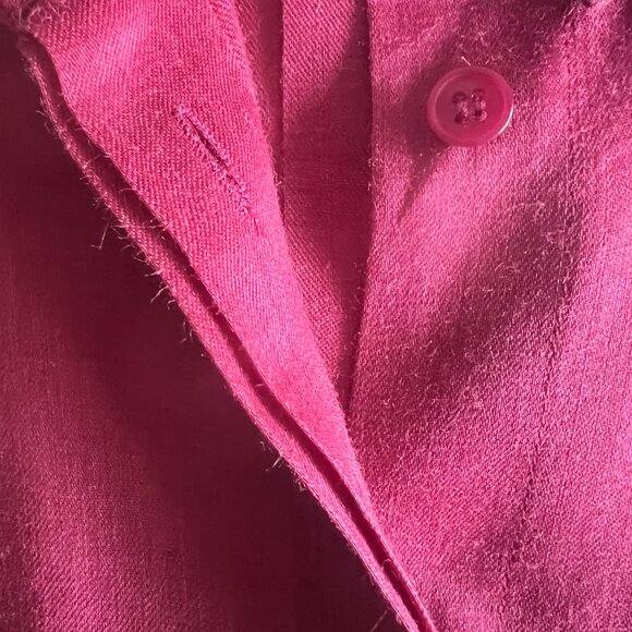 Lafayette 148 Raspberry Tencel Ramie Button Up Shirt Sz M Classic Feminine Chic - Picture 5 of 7
